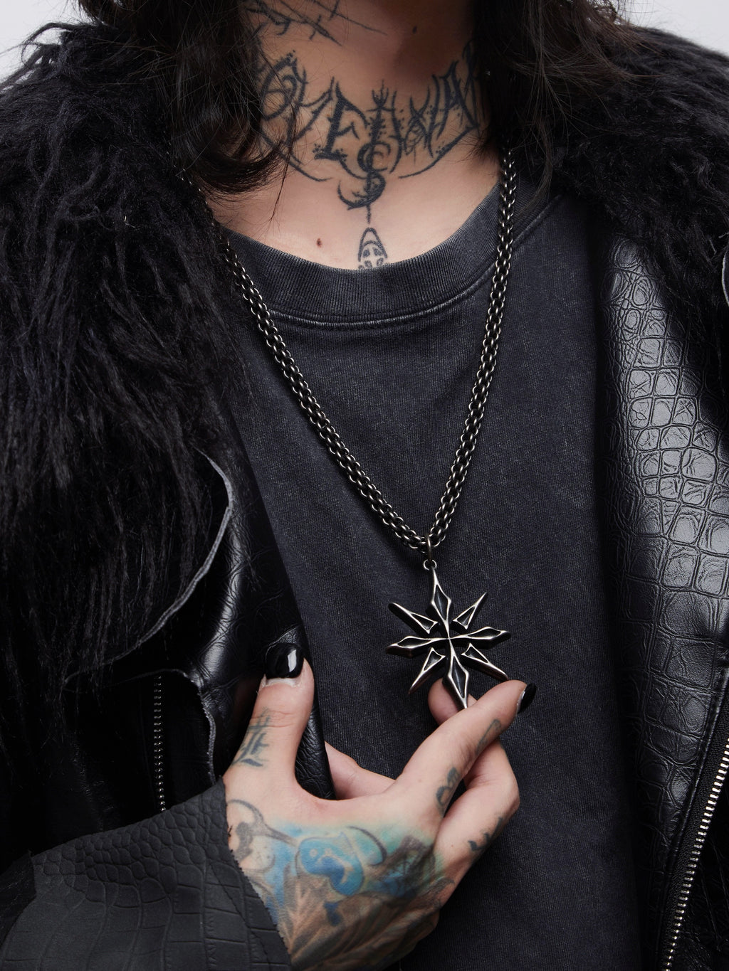 Original Punk-goth Niche Heavy-duty Cross Necklace