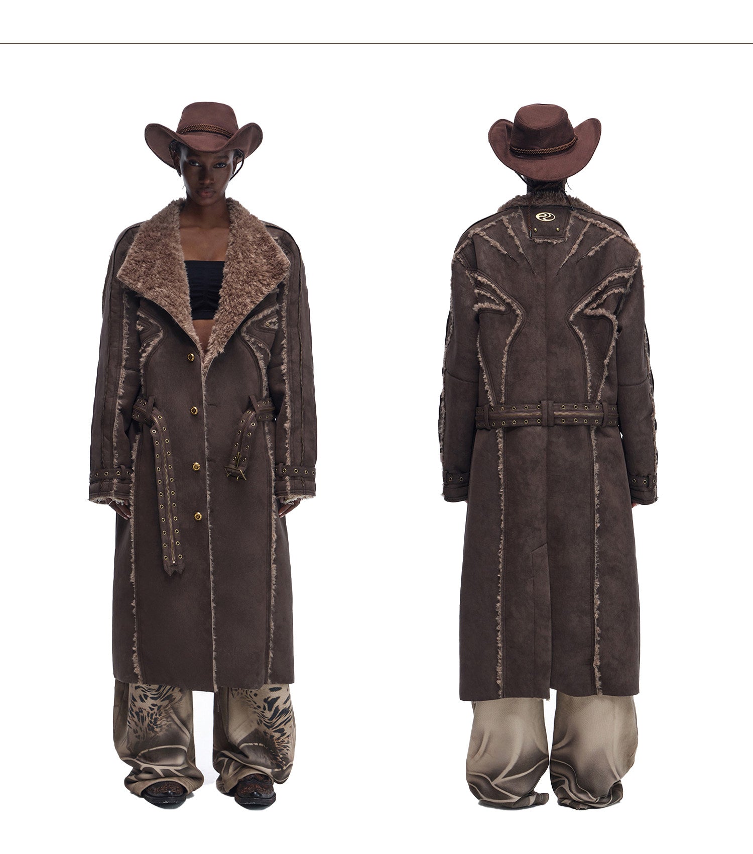 All-in-one Eco-friendly Suede Lambswool Long Coat