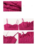 White Seaside Vacation Strap Dress For Women