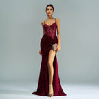 Sequin Long Prom Dress | Birthday Party Evening Gown Women