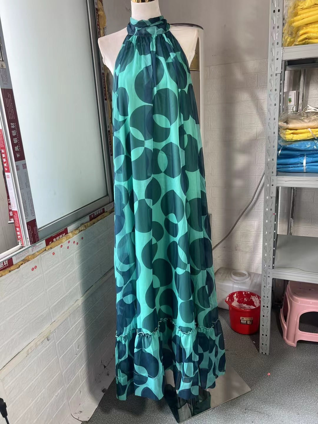 Back Beach Chiffon Vacation Print Dress
