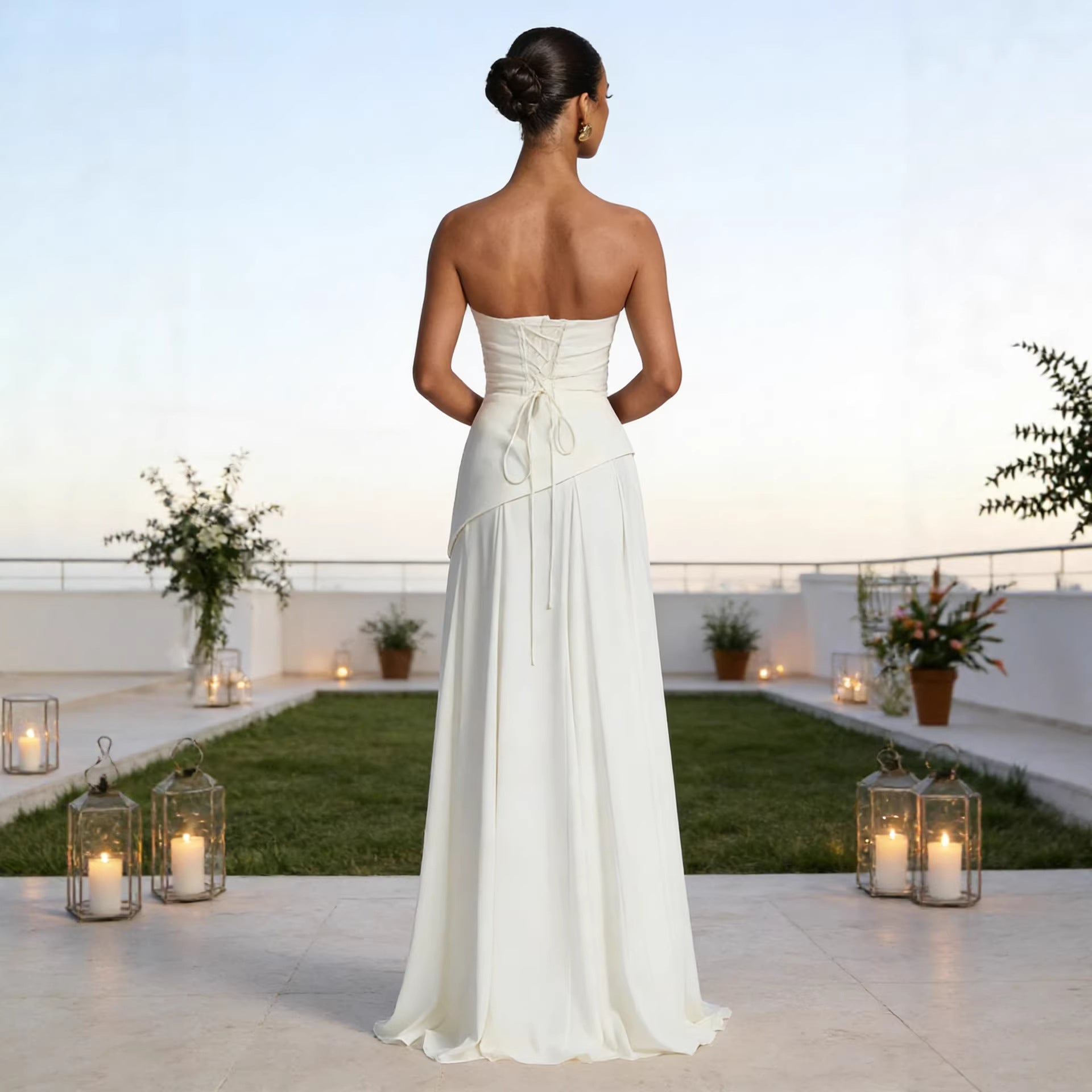 Women's Irregular Strapless Bandage Dress