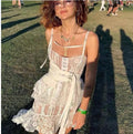 See-through two-piece sling dress