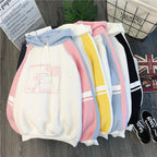 Fashion Casual Plus Velvet Thick Sweater Women's Hoodie Korean Students Loose Casual Color Matching Autumn And Winter Tops