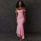 Off-Shoulder Ruched Bodycon Dress | Backless Club Party Dress Women