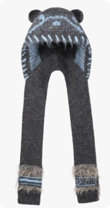 Cute Bear Ear-covering Knitted Hat For Women