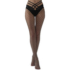 Women's Underwear Black Nightclub Lace High Waist Underwear Large Mesh Pantyhose