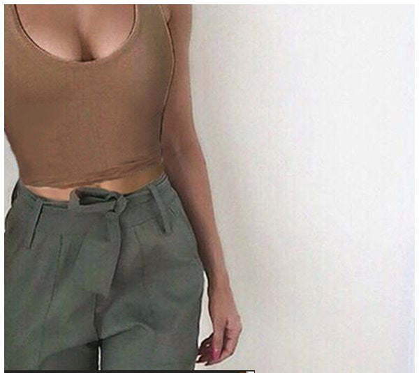 Summer Woman Halter Tops Crop Top White  Vest Small Suspenders