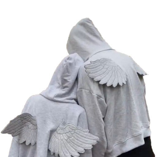 Creative Solid-Color Cute Angel Wings Hoodie