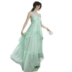 High-end Design French Chic Beach Dress Seaside Vacation Mint Mambo Green Halter Dress