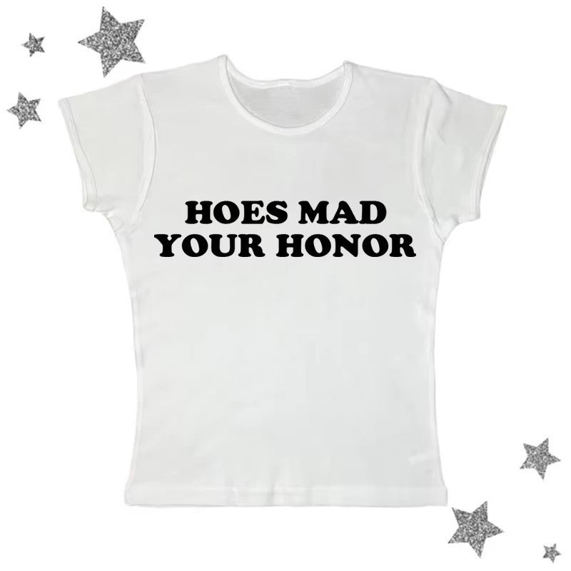 Sweet Cute Casual Letter Printed T-shirt Top Round Neck