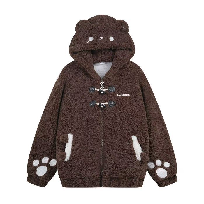 Cute Rabbit Hand Claw Big Ears Lamb Wool Coat