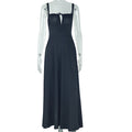 Womens Solid-Colored Bustier Slit Lace-Up Casual Dress