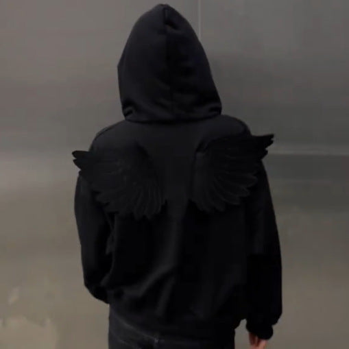Creative Solid-Color Cute Angel Wings Hoodie