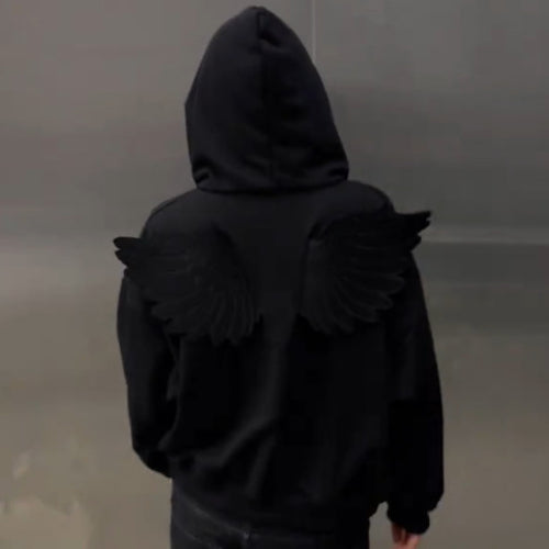Creative Solid-Color Cute Angel Wings Hoodie
