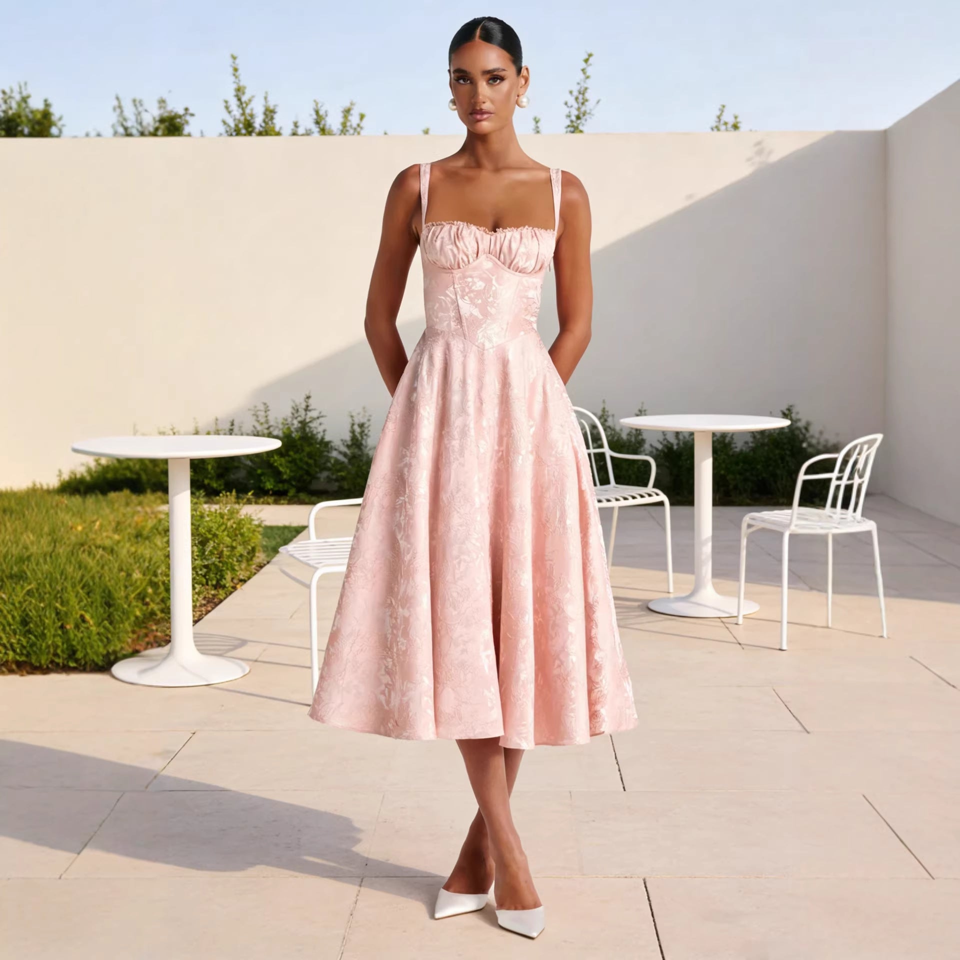 Strap-back Soft-style Dress Womens Backless Dress