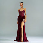 Sequin Long Prom Dress | Birthday Party Evening Gown Women