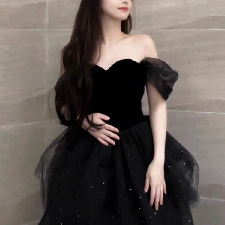 French Style Princess Sleeve Dress | Luxury Long Evening Gown Women