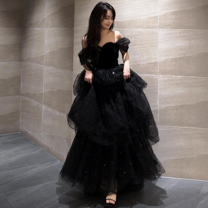 French Style Princess Sleeve Dress | Luxury Long Evening Gown Women