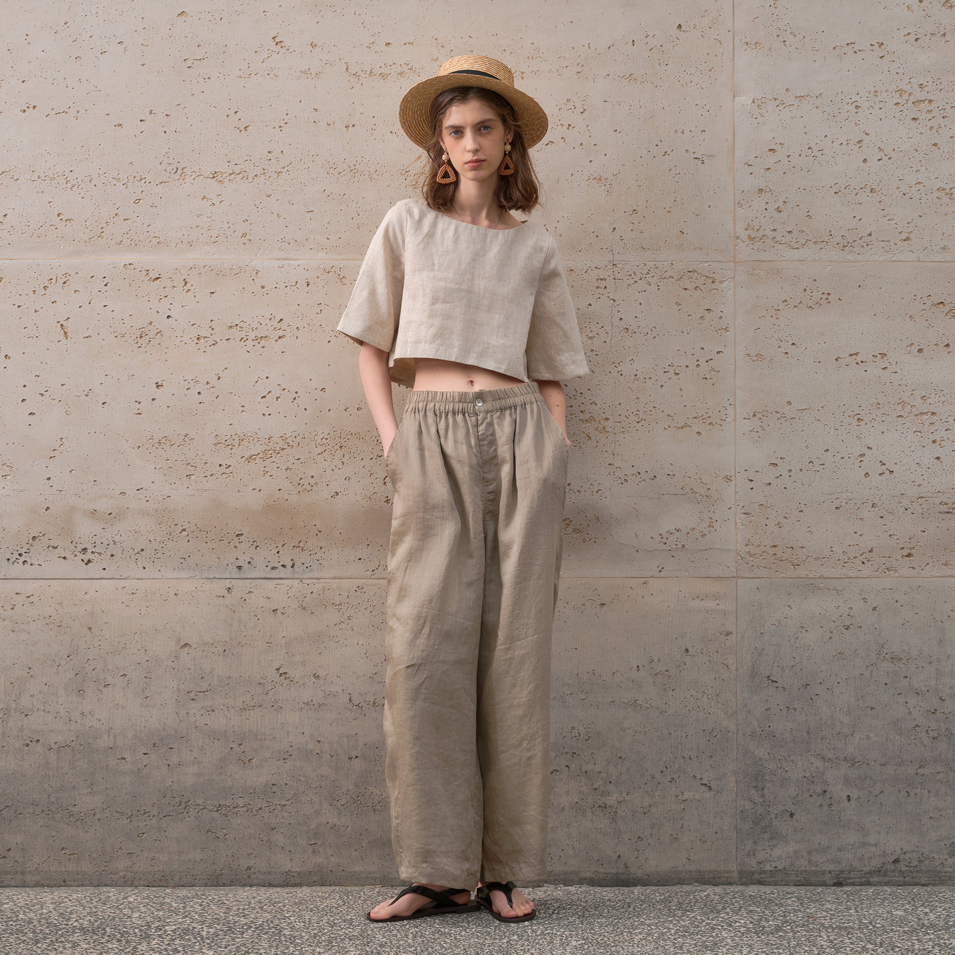 Loose-fitting Round-neck Mid-sleeve Summer Euro-American Crop Top