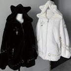 Cute Sweet Cat-ear Coat Mid-length Outerwear