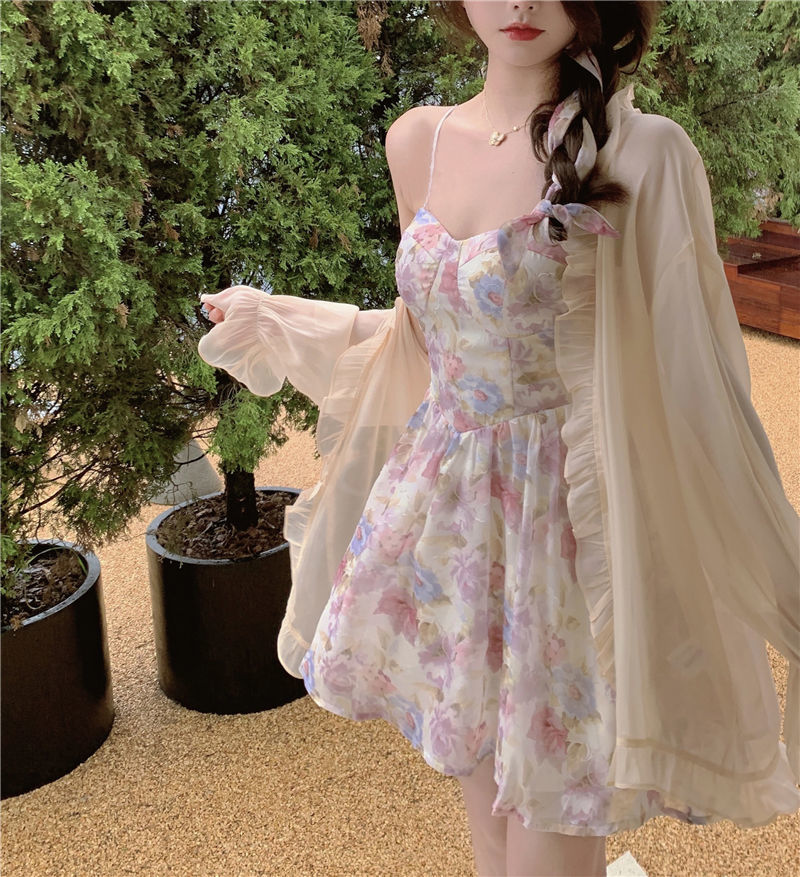 Women's Fashion Floral Strap Dress