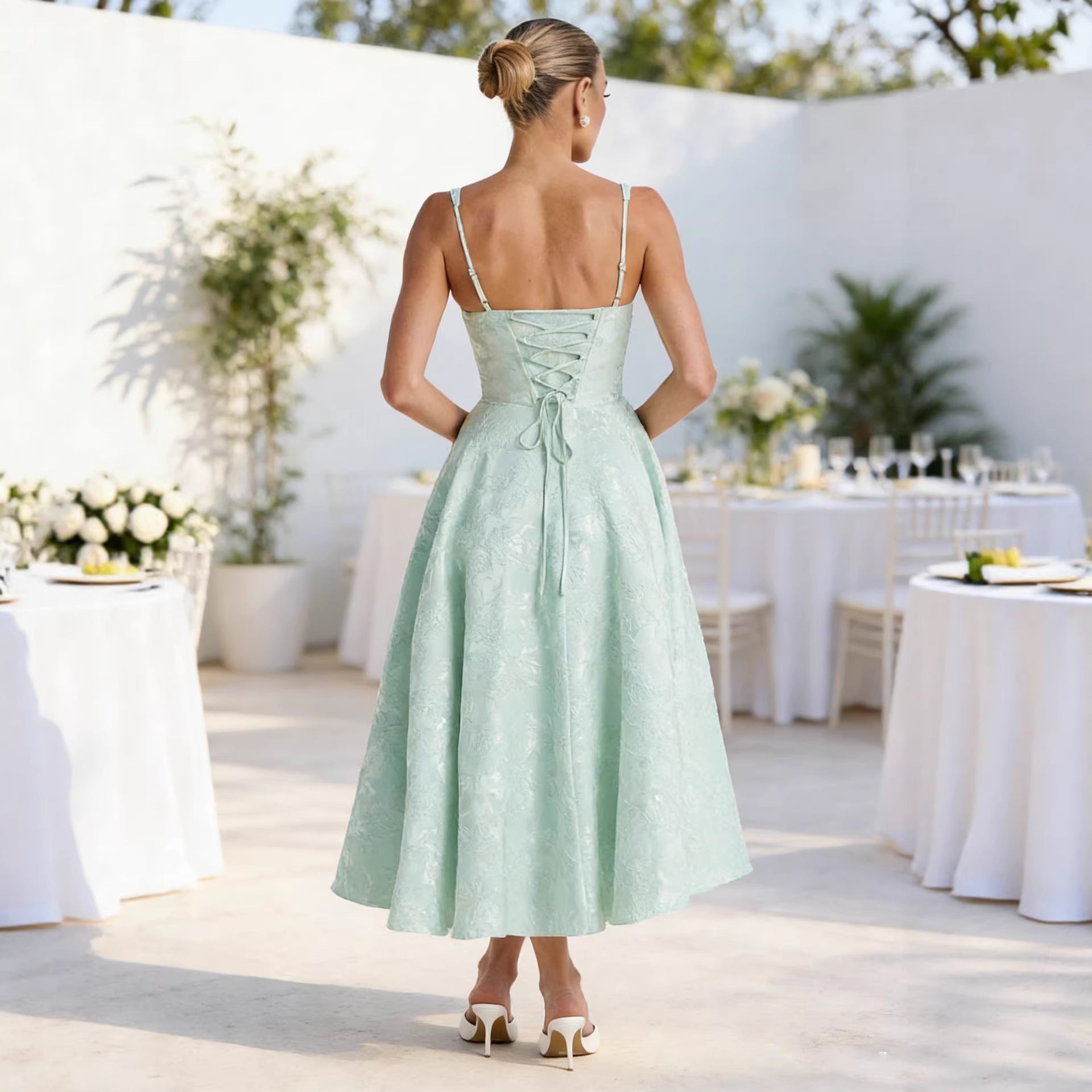 Strap-back Soft-style Dress Womens Backless Dress