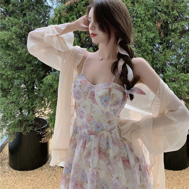 Women's Fashion Floral Strap Dress