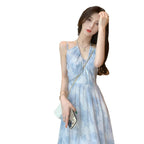 Floral Halter Spaghetti Straps Seaside Vacation Pure Desire Dress