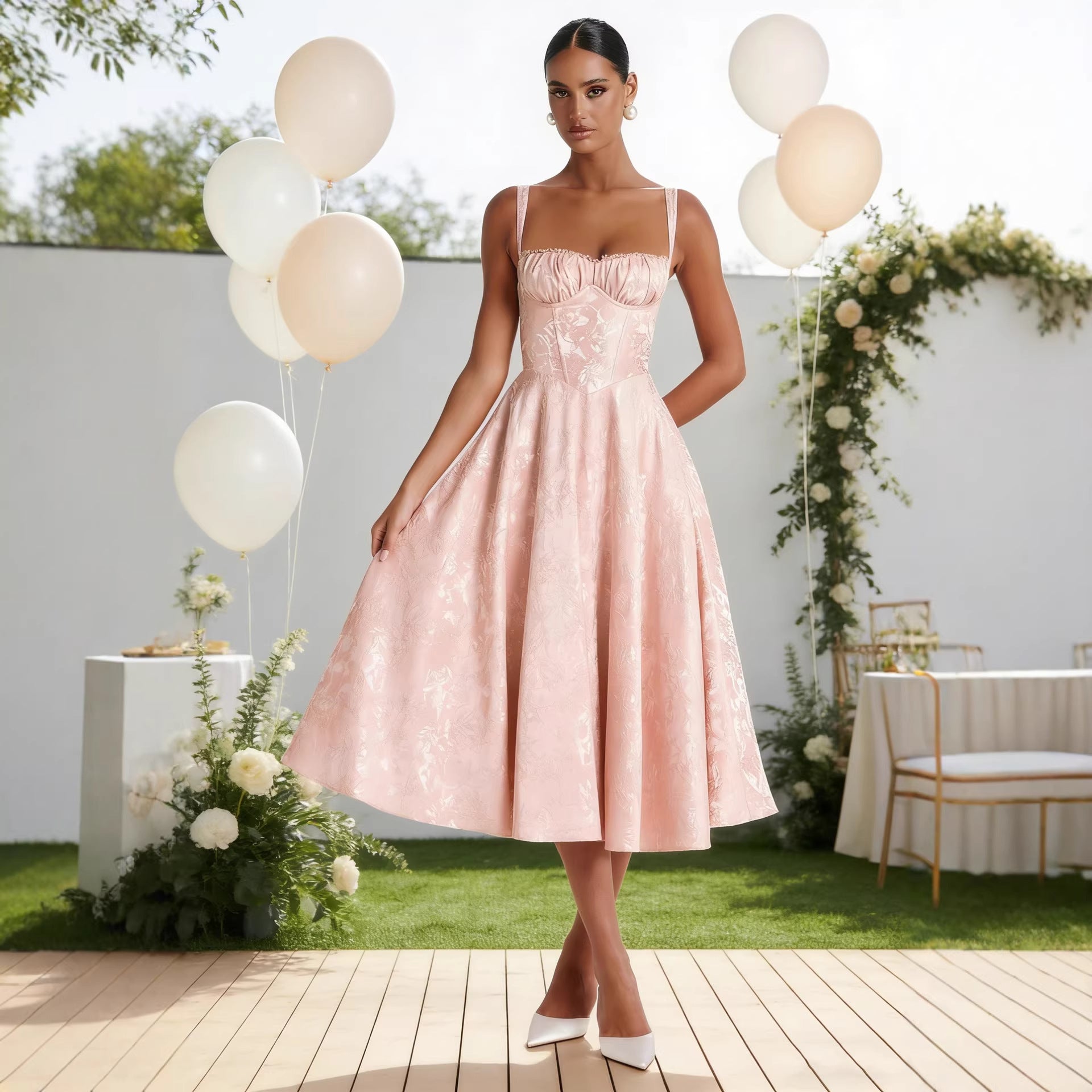 Strap-back Soft-style Dress Womens Backless Dress