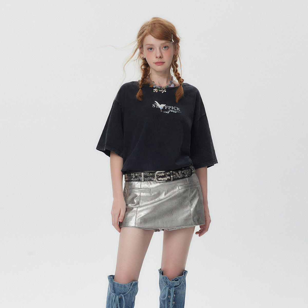 Street Tide Brand Wash Short Sleeve