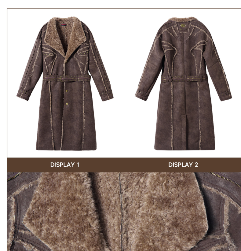 All-in-one Eco-friendly Suede Lambswool Long Coat