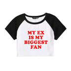 Sweet Cute Casual Letter Printed T-shirt Top Round Neck