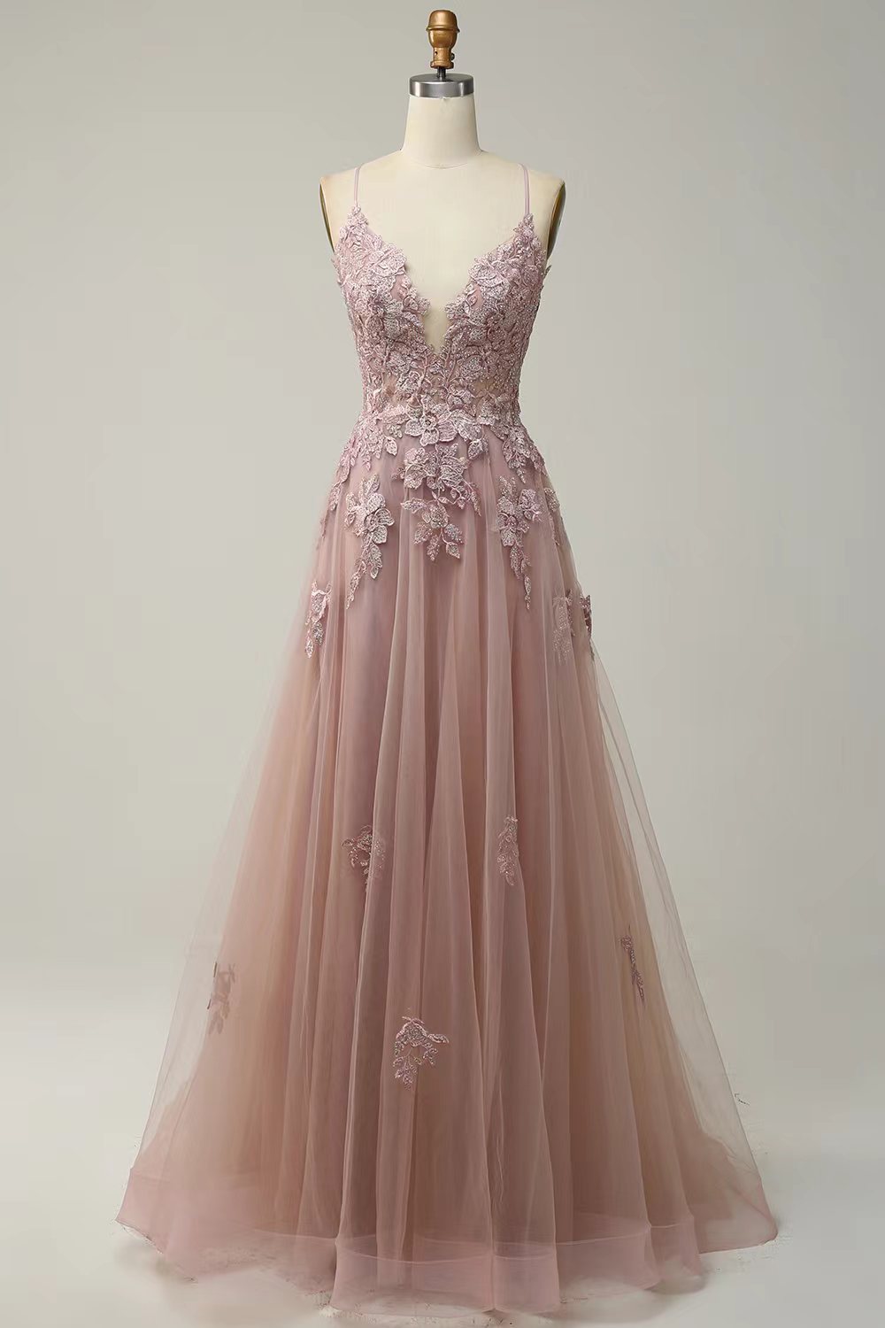 Lace-Up Dance Evening Dress | Princess Sleeve Long Formal Gown Women