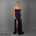 Sequin Slit Maxi Ball Gown | Strapless Prom Dress Women