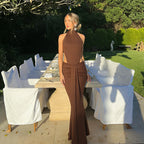 Halter Neck Backless Dress | Vacation Bodycon Evening Dress Women
