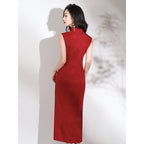 Chinese Red Simple Temperament Dress