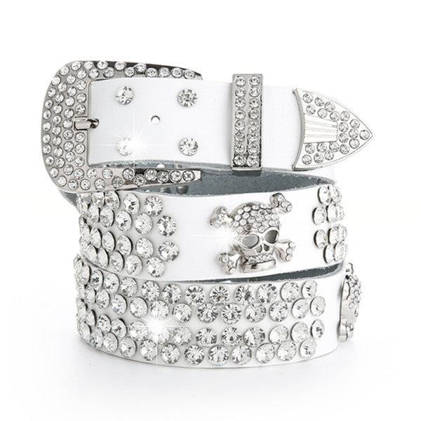 Women's Belt With Diamond Genuine Leather Accessories Rhinestone