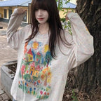 Sheer Mesh Long Sleeve Top | Y2K Fairy Grunge Aesthetic Tee