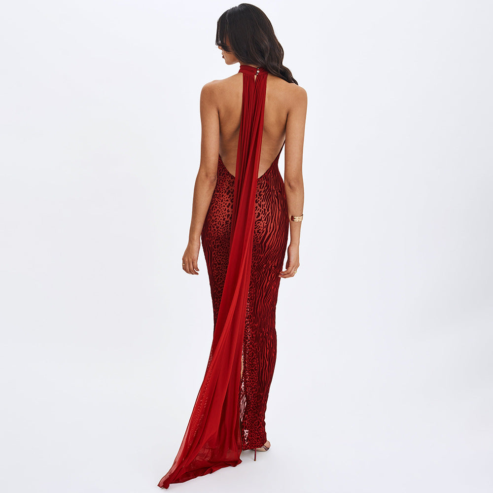 Women's New Halterneck Flowy Split Dress