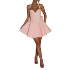 European And American-style Bow-tied Halter Dress