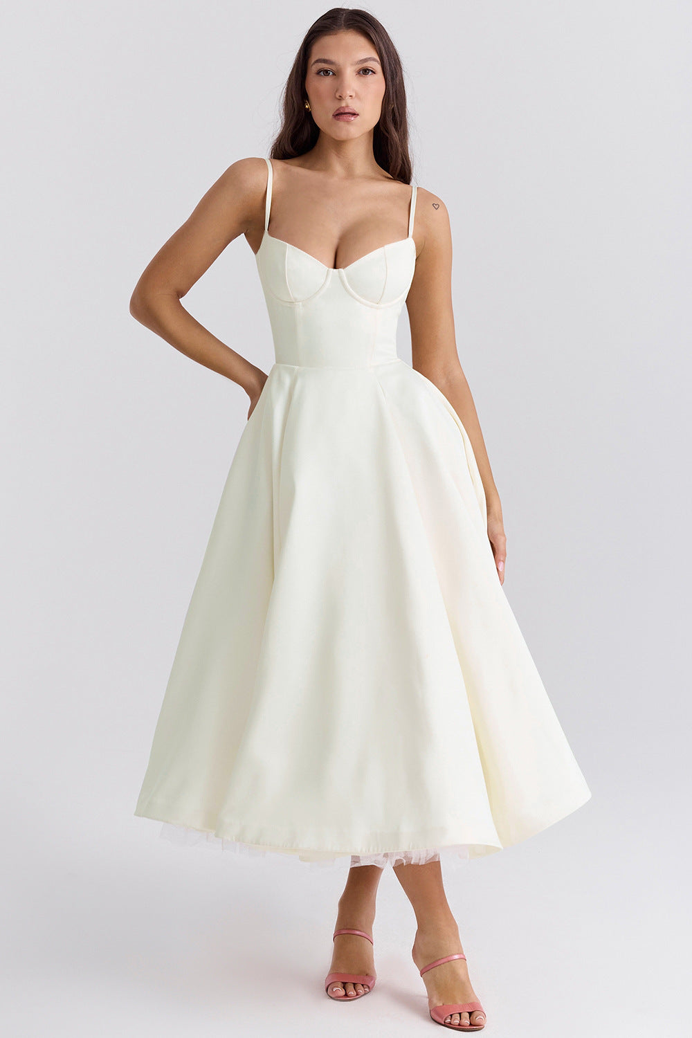 Mesh Maxi Double-layer Slip Dress For Women