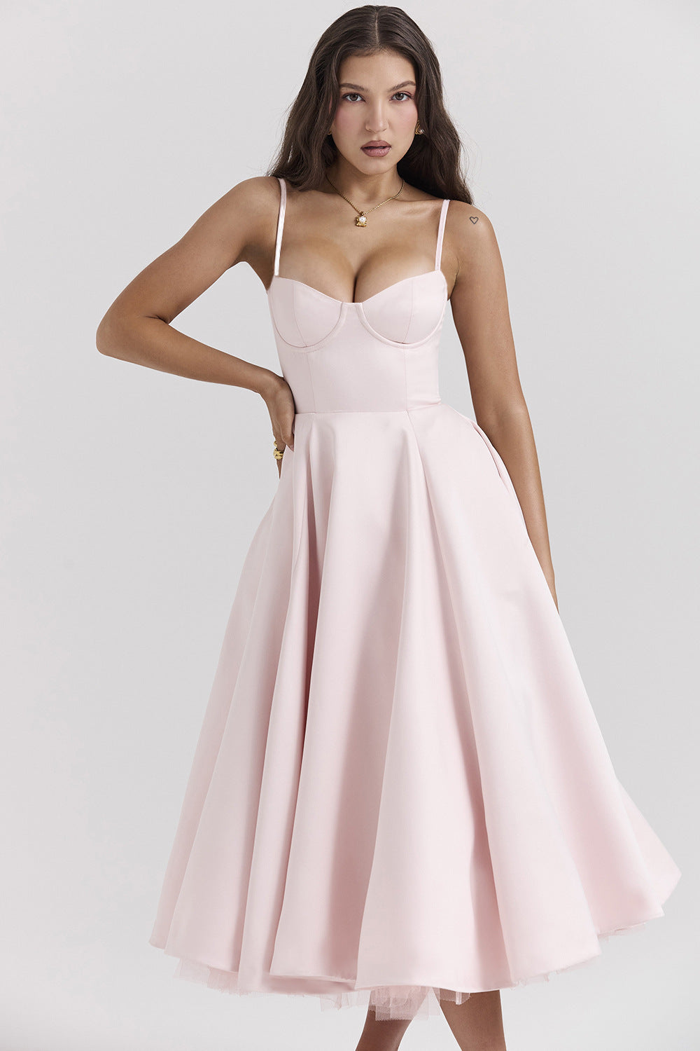 Mesh Maxi Double-layer Slip Dress For Women