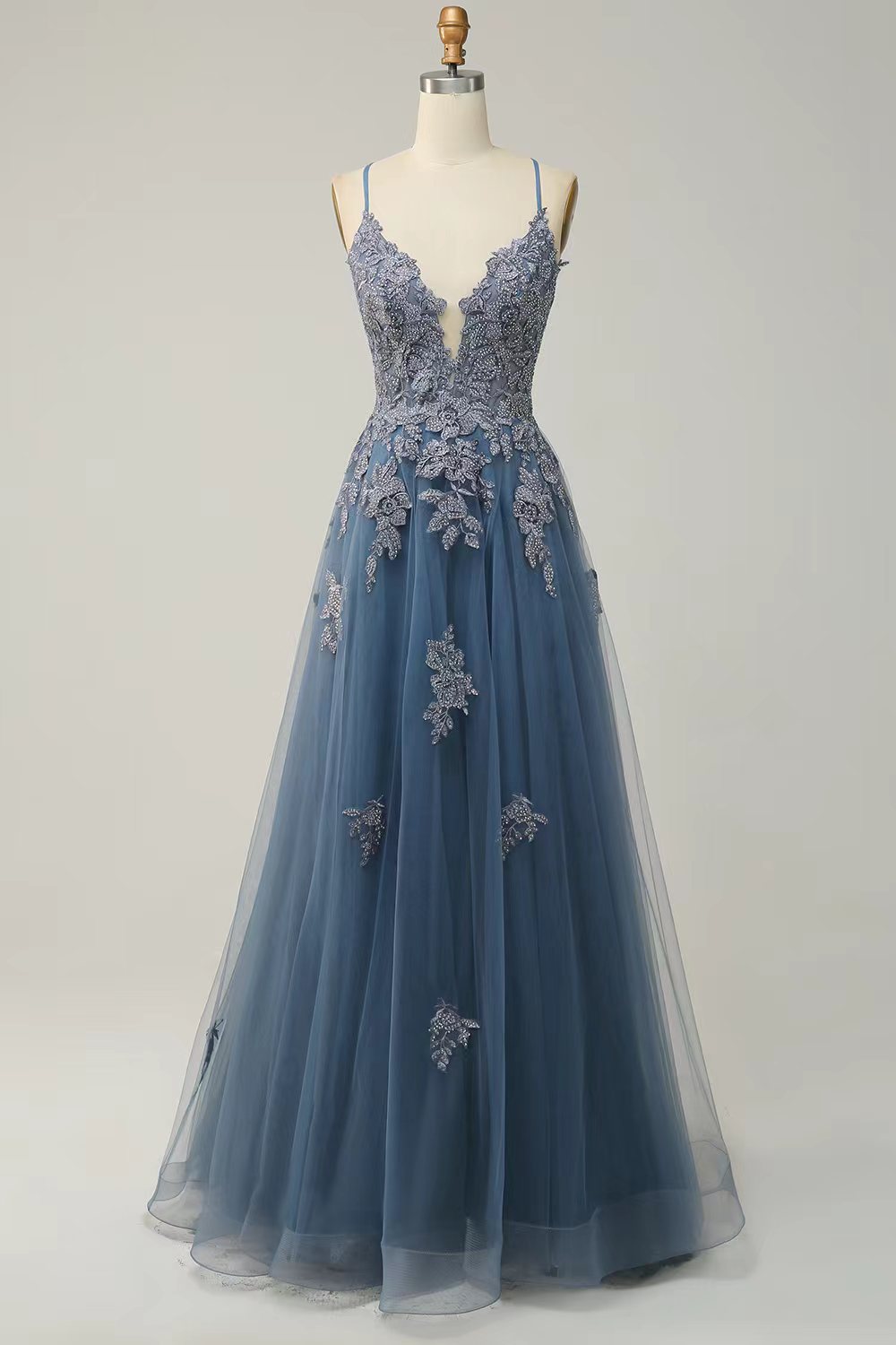 Lace-Up Dance Evening Dress | Princess Sleeve Long Formal Gown Women
