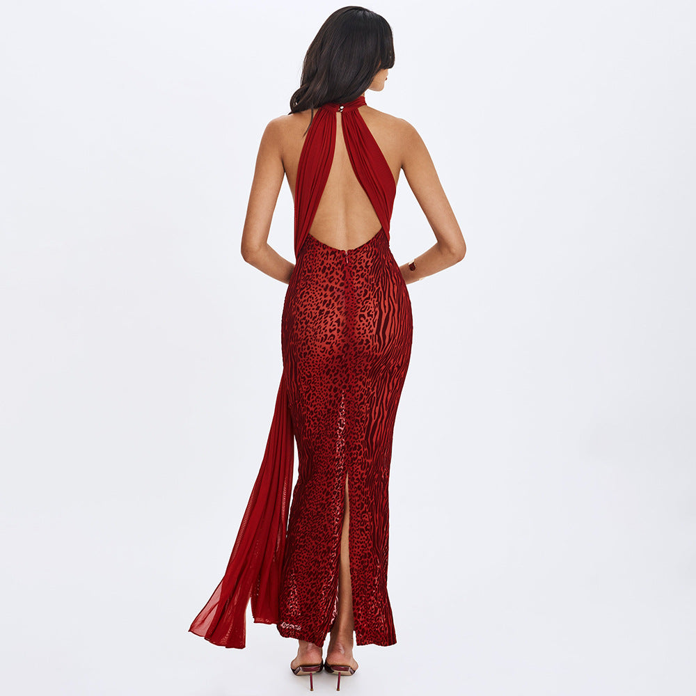 Women's New Halterneck Flowy Split Dress