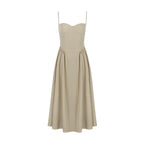 Spicy Sexy V-Neck Slip Dress With Waist-Cinching Design, Slimming Backless Style For Women