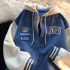 Hong Kong Style Retro Bear Hooded Jacket Loose And Chic