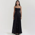 Lace Strapless Elegant Evening Dress | High Waist A-Line Gown Women