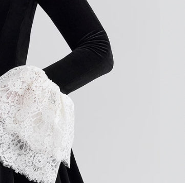 Fashion Vacation Velvet Lace Stitching Dress