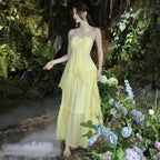 High-end Design French Chic Beach Dress Seaside Vacation Mint Mambo Green Halter Dress